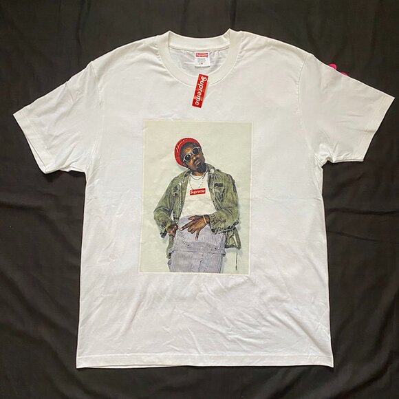 Supreme X Andre 3000 Classic White T Shirt Unisex - Picture 1 of 6
